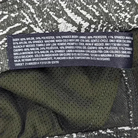 All In Motion Scoop Neck Printed Low Impact Sports Bra Green Women's Size Large - Picture 5 of 6